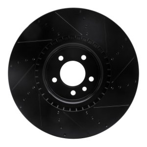 Land Rover Range Rover Brake Rotor (1) - Front Left - R1 Concepts - Drilled & Slotted - Black - `10-`17